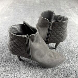 Dexflex Comfort Women's Zipper Ankle Boots Brown Faux Suede  Booties US Size 9.5